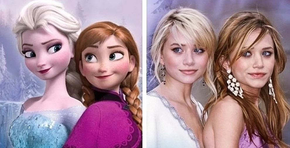 Anna ed Elsa e Mary-Kate e Ashley Olsen