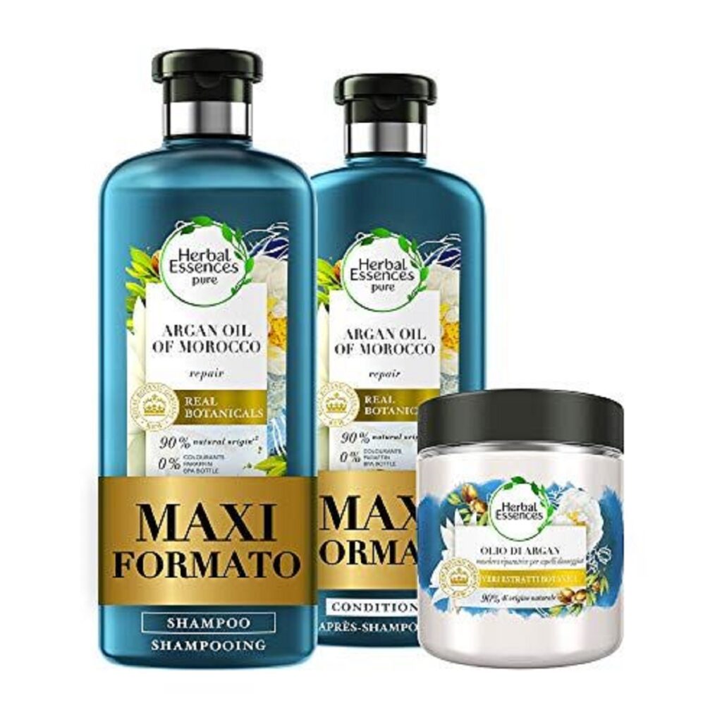 set shampoo, balsamo e maschera per capelli