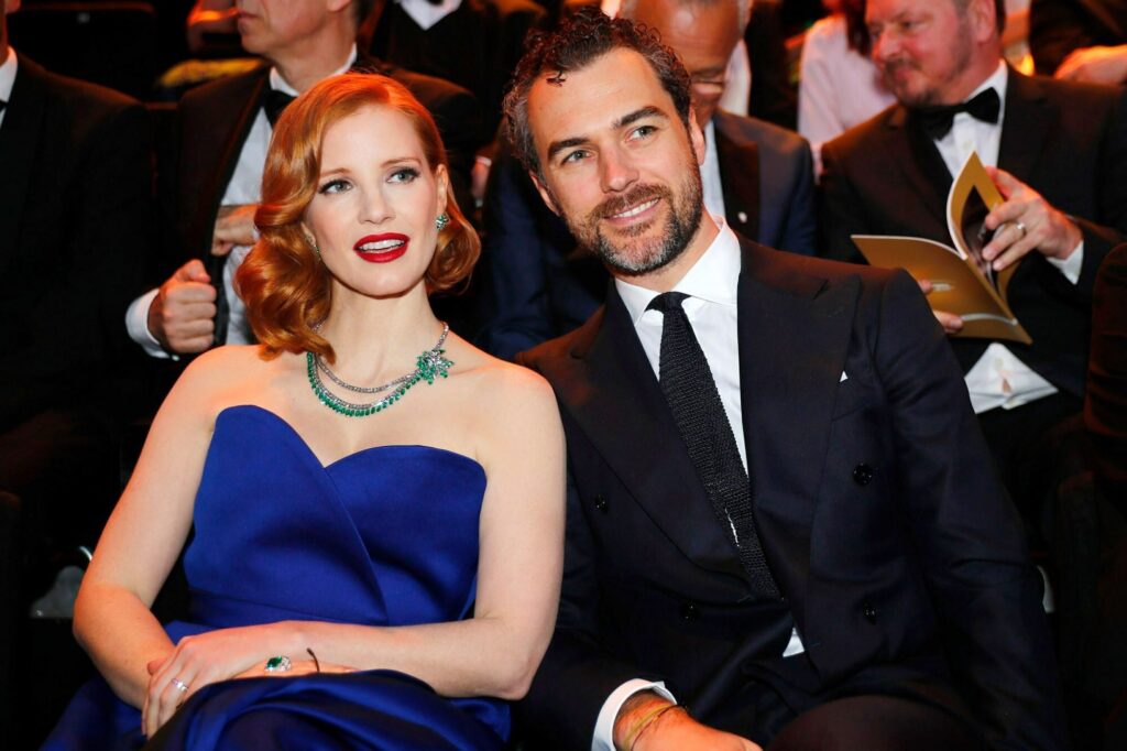 Jessica Chastain con Gian Luca Passi de Preposulo