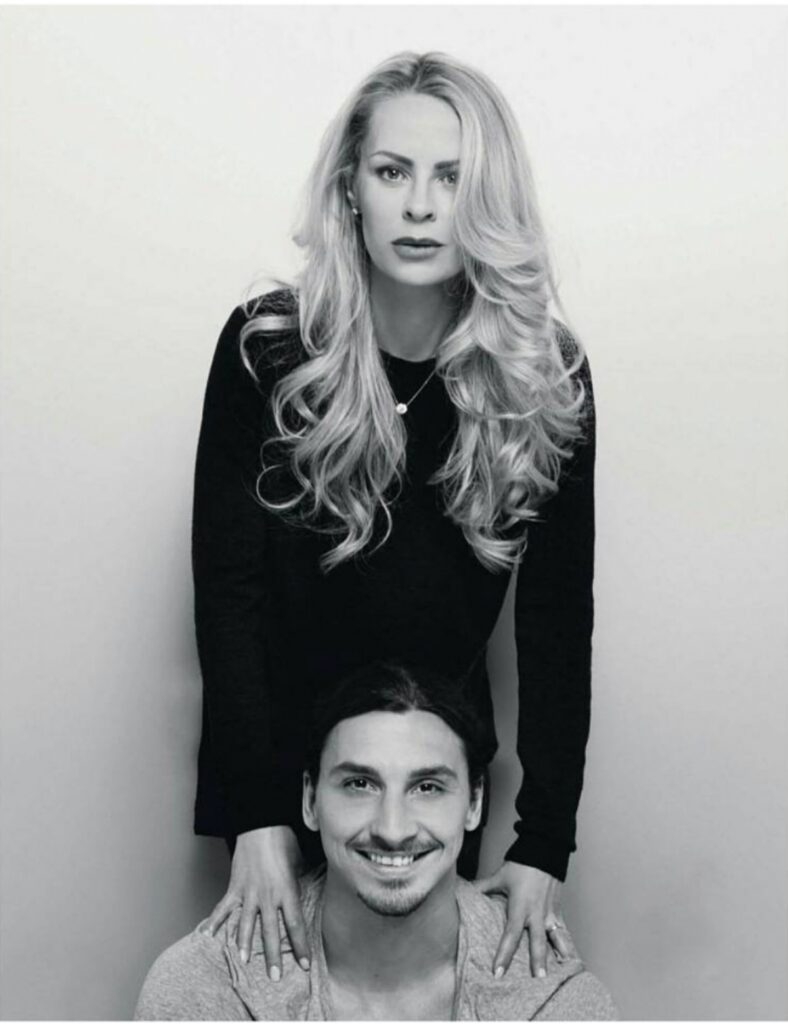 Zlatan Ibrahimovic e la moglie
