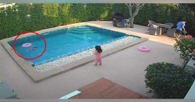 Bambina salva la sorella minore caduta nella piscina di casa