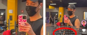 Ragazzo mostra l'uomo traditore in palestra