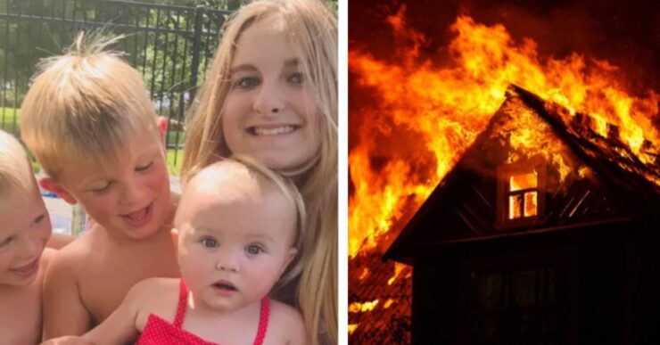 Madre salva i figli dalle fiamme