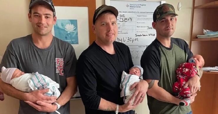 tre amici vigili del fuoco sono diventati papà nello stesso giorno
