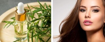 Capelli lunghi con il rosmarino