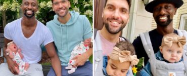 Genitori gay di due figlie gemelle