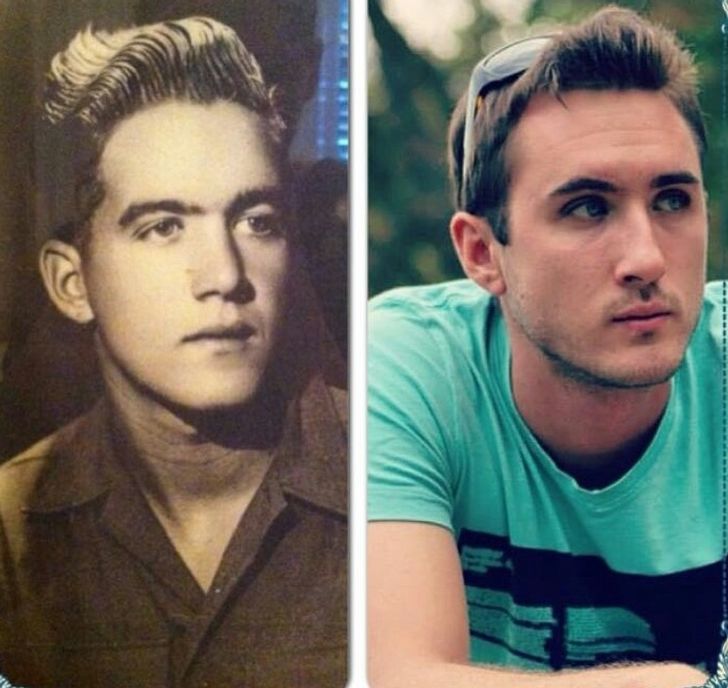 "Mio nonno nel 1951 e mio fratello nel 2014 — entrambi hanno 25 anni."