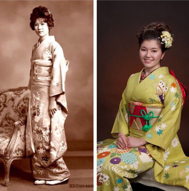 "Stesso kimono, stessa età e stesso DNA: mia madre nel 1976 e io nel 2011"