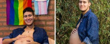 Uomo incinto di due gemelli