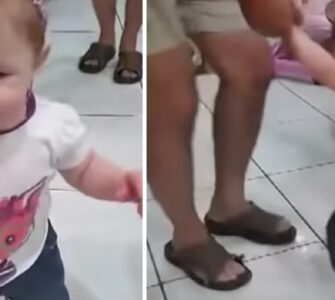 Neonata di 9 mesi balla la salsa con il nonno