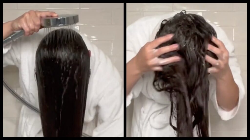 Lavare i capelli a testa in giù