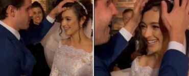 Non vedente riconosce la bellezza dell'amica sposa attraverso il tatto