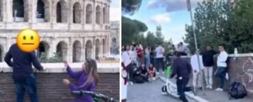 Ragazza chiede al fidanzato di sposarla di fronte al Colosseo, lui scappa via