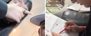 Ragazza scrive una lettera d'amore