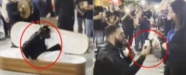 Ragazzo esce dalla bara vestito da Darth Vader