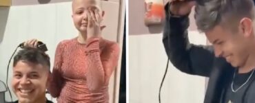 Ragazzo si rade la testa per mostrare solidarietà alla sorella malata di cancro